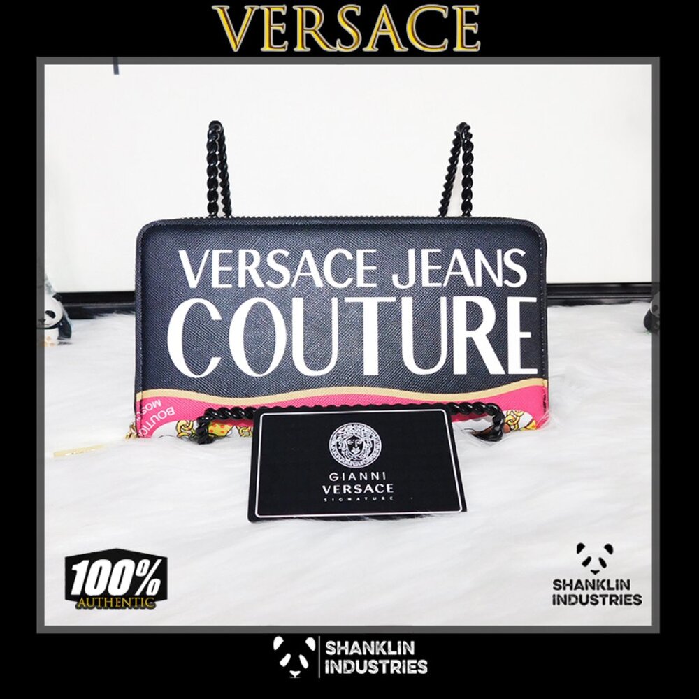 🤍🐼Versace Jeans Couture🐼🤍 All Over Print Wallet 💯% Authentic NWOT